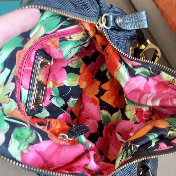 JPK Paris 75 Black Double Strap Canvas Bucket Tote/Handbag w/ Zipper Extender - Picture 8 of 9